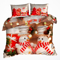 Pościel 3D bawełna satyna 200x220cm ŚWIĄTECZNE BAŁWANY