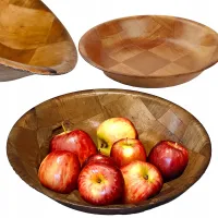 DREWNIANA OWALNA MISKA KUCHENNA 30CM NATURALNA MISKA DO SERWOWANIA OWOCE