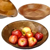 DREWNIANA OWALNA MISKA KUCHENNA 30CM NATURALNA MISKA DO SERWOWANIA OWOCE