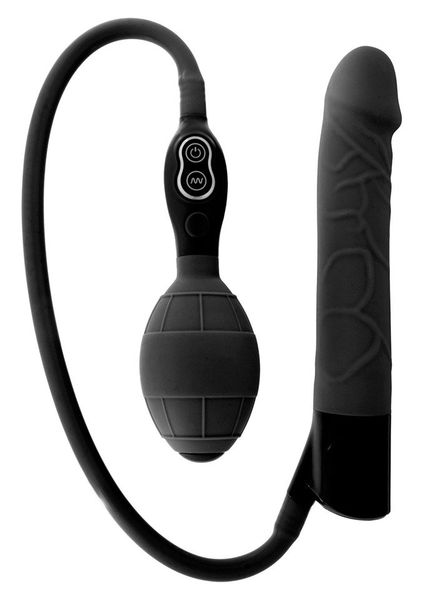 Pompowany Wibrator Wielofunkcyjny Inflatable Vibrator Black zdjęcie 2