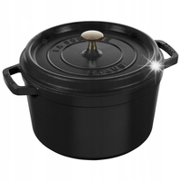 STAUB LA COCOTTE Garnek żeliwny okrągły wysoki 4.8 ltr, czarny