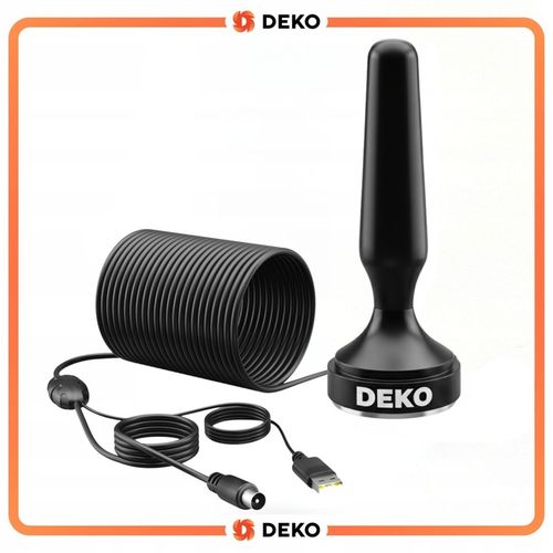 Antena Pokojowa DVBT2 Wewnętrzna HEVC Deko TV Naziemna 28Db Wzmacniacz na Arena.pl