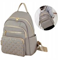 Szary Plecak Damski Elegancki | Pojemny 2w1 | Praca Szkoła