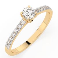 pierścionek z żółtego złota 585 z diamentem (brylantem) 0,51 ct lab