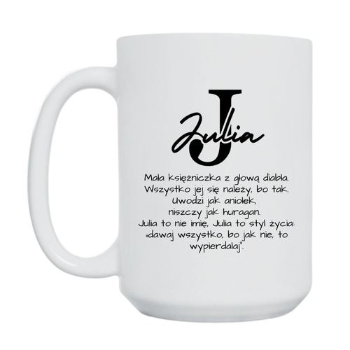 KUBEK Z IMIENIEM "JULIA" Wzór - Duży 450 ml na Arena.pl