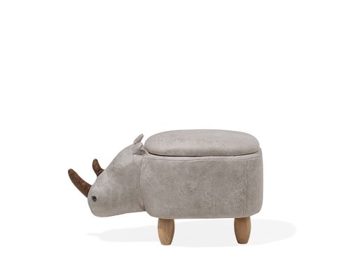 Pufa zwierzak ze schowkiem ekoskóra jasnoszara RHINO na Arena.pl