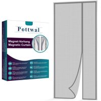 Moskitiera magnetyczna na drzwi balkonowe tarasowe szara 85x220 boczna