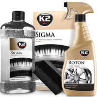 K2 ROTON PŁYN DO MYCIA FELG KRWAWA FELGA + SIGMA DRESSING DO OPON CZERNIDŁO