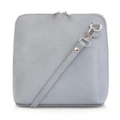 VERA PELLE torebka skórzana damska listonoszka stożek V024 szara