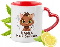 Kubek Czerwony Z Uszkiem W Kształcie Serca Dla Hani Na Prezent