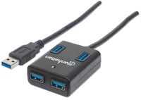 4-PORTOWY HUB MANHATTAN USB 3.0 SUPERSPEED KABEL 50CM USB-A 162296