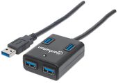 4-PORTOWY HUB MANHATTAN USB 3.0 SUPERSPEED KABEL 50CM USB-A 162296