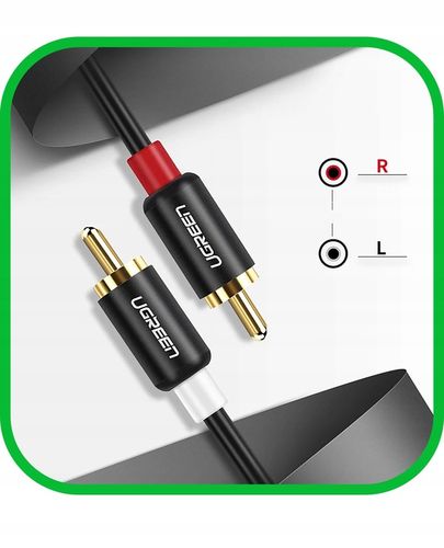 Kabel Przewód Audio JACK 3,5 mm 2x RCA Chinch STEREO 5M HQ Pozłacany na Arena.pl
