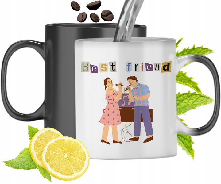 Kubek Magiczny Dla Przyjaciela Zmieniający Kolor Z Nadrukiem Ze Zdjęciem zdjęcie 1