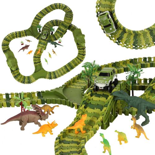 Tor wyścigowy dinozaury samochody 240 elementów na Arena.pl