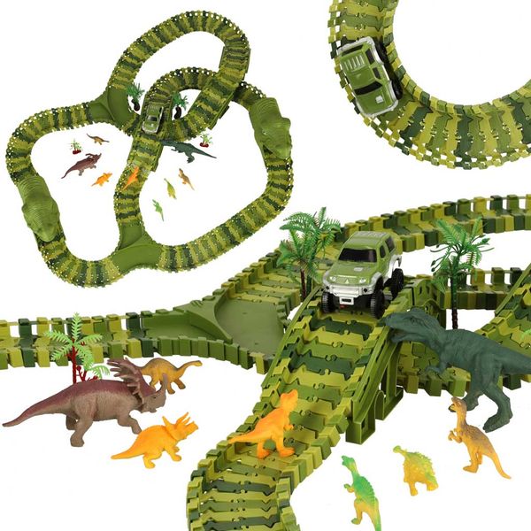 Tor wyścigowy dinozaury samochody 240 elementów zdjęcie 5