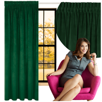 Zasłona welurowa na taśmie140x250 gruba zielona zaciemniająca welur gotowa