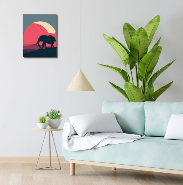 Obraz 30x40cm Słoń przy Czerwieni zdjęcie 2