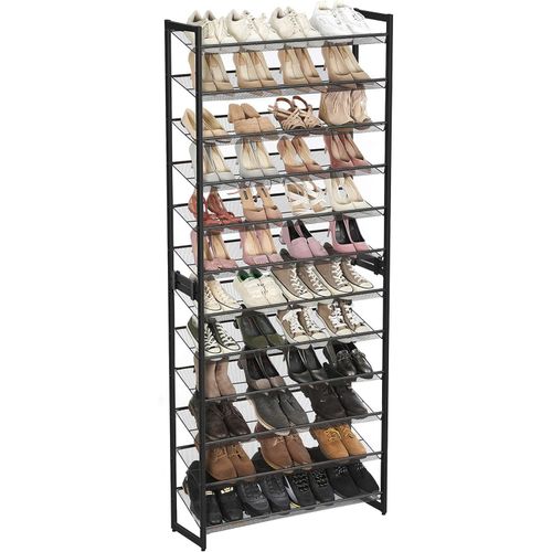 Regał na obuwie czarny z półkami przewiewne z siatki na buty stojak na Arena.pl