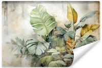 Fototapeta Ścienna Liście TROPIKALNE Abstrakcja Akwarele 270cm x 180cm