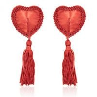 bielizna heart nipples tassels red