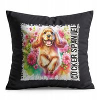 PODUSZKA CZARNA PREZENT - PIES PSY PIESEK RASA COCKER SPANIEL
