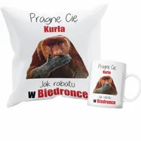 PREZENT WALENTYNKI ŚMIESZNY PODUSZKA KUBEK ZESTAW