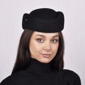 Kapelusz Evita toczek damski czarny JADWIGA roz M