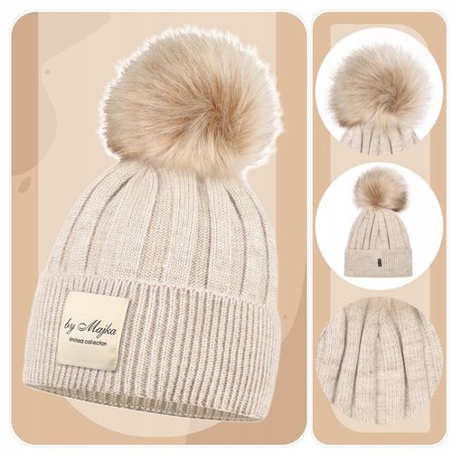 Majka Czapka Damska Z Pomponem Jesienna Zimowa na Arena.pl