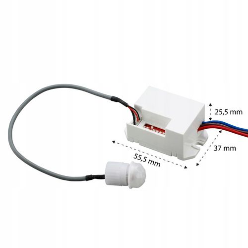 CZUJNIK RUCHU ZMIERZCHU LED montażowy PIR przewód na Arena.pl