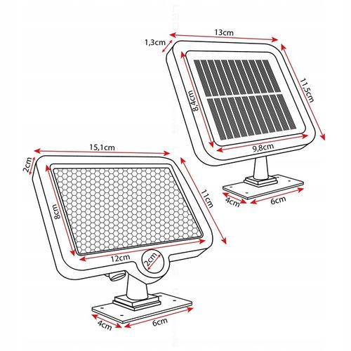 Lampa solarna LED czujnik ruchu zmierzchu Naświetlacz zewnętrzny PIR na Arena.pl