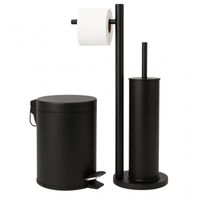 Zestaw łazienkowy Kosz na śmieci Stojak ze szczotką WC i uchwytem na papier