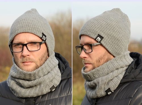 Ciepły POLSKI MĘSKI KOMPLET CZAPKA KOMIN zestaw szalik Tuba KOLORY k5 na Arena.pl