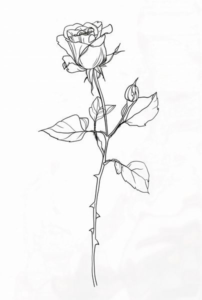 Plakat 68x101cm Kontur Róży zdjęcie 1