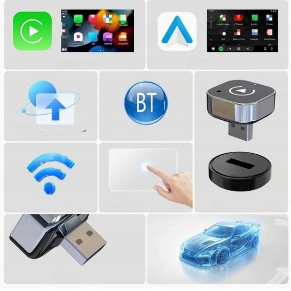 Bezprzewodowy Adapter do Auta CarPlay Android Auto USB WiFi iOS zdjęcie 4