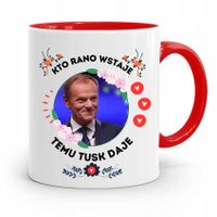 Kubek Czerwony Donald Tusk Po Platforma Prezent Z Nadrukiem Ze Zdjęciem