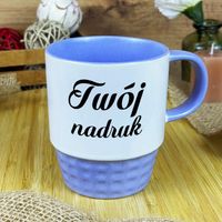 Pastelowy jasnofioletowy kubek Diamond z Twoim nadrukiem