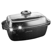 BRYTFANNA MARMUROWA 32CM POKRYWA SZKLANA NON-STICK