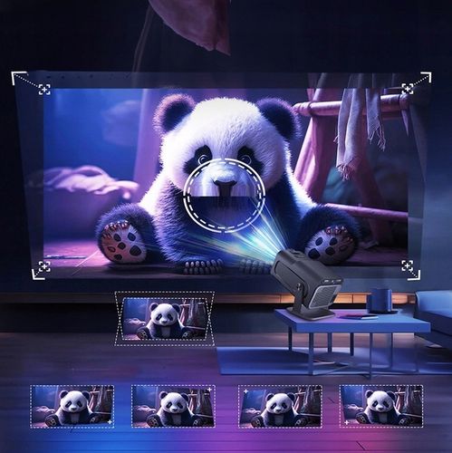 PROJEKTOR RZUTNIK ANDROID TV WIFI FULL HD PRZENOŚNY SMART GŁOŚNIK OBROTOWY na Arena.pl