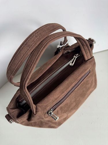 Torba Flora&Co torebka czekoladowa zamsz zamszowa eco brązowa shopper viral na Arena.pl