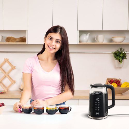 Czajnik elektryczny bezprzewodowy turystyczny 2200W 1.7 l obrotowy czarny na Arena.pl