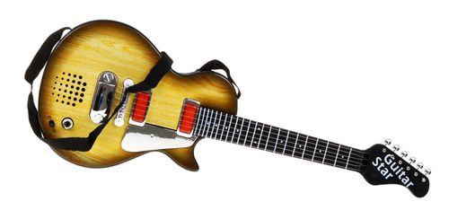 Elektryczna Gitara Dla Dzieci 3+ Imitacja Drewna + Słuchawki Z Mikrofonem na Arena.pl