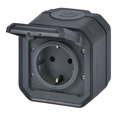 Nowe Plexo - Gniazdo Schuko 2P+Z zaciski automatyczne, komplet natynkowy 16 A-250V~ - antracyt - Legrand 069799L na Arena.pl