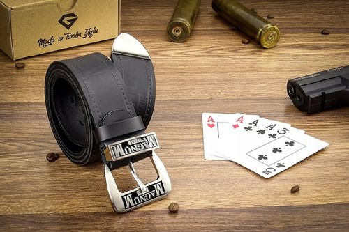 Pasek Męski skórzany czarny do spodni 110 pas na Arena.pl