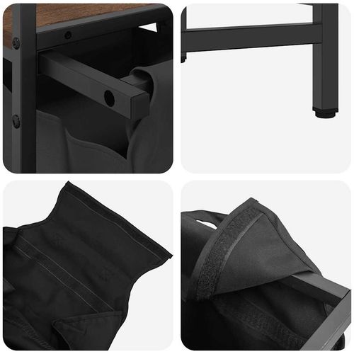 Kosz na pranie 1 komora z półką, brązowy dąb na Arena.pl