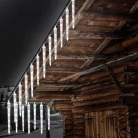 Sople lodu 8*44cm/288led lampki choinkowe typu meteory padający śnieg Barwa światła - Biała ciepła (ok 3000k)