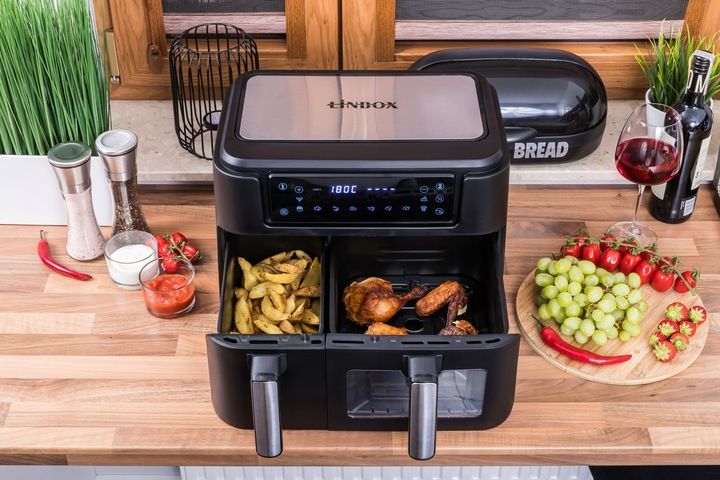 PIEKARNIK FRYTKOWNICA BEZTŁUSZCZOWA 2 KOSZE 8L/2500W 4 URZĄDZENIA W 1 zdjęcie 9