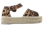 Płaskie lekkie espadryle w panterkę z paskiem 40