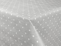 Obrus Cerata Plamoodporna Białe Kropki Kolor Szary140cm x 10cm CA458
