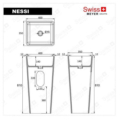 Umywalka wolnostojąca z konglomeratu - NESSI SWISS MEYER na Arena.pl